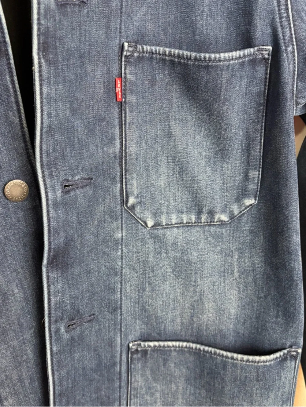 Levi's Engineers coat 2.0 windstopper denim stone Men's Chore Jacket Jean sz M - Picture 5 of 9